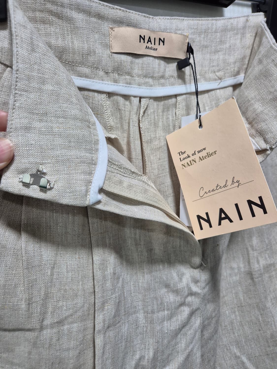 NAIN 베이지 린넨 반바지 상품이미지3