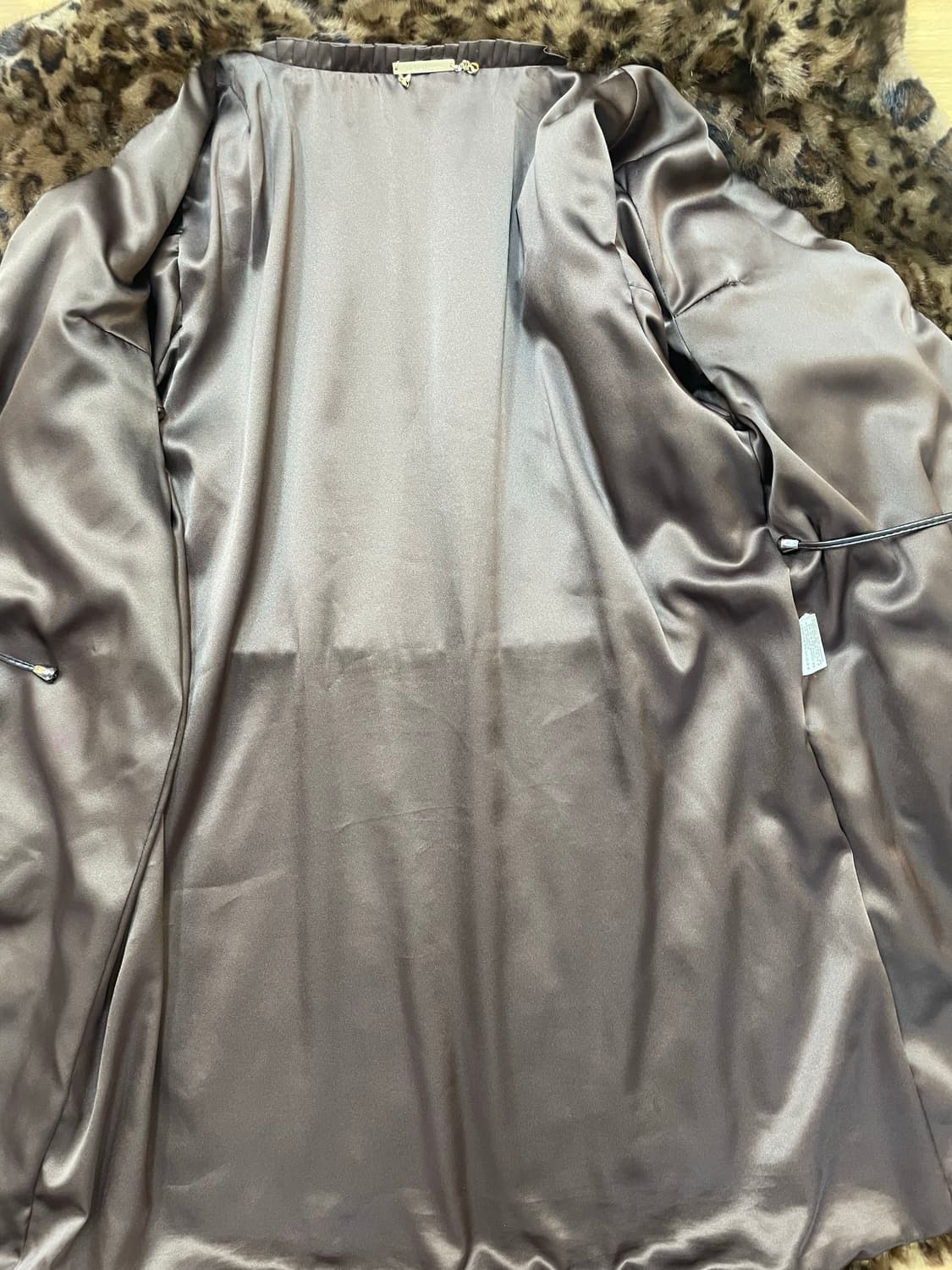 Zishen 레오파드 밍크 코트 상품이미지4