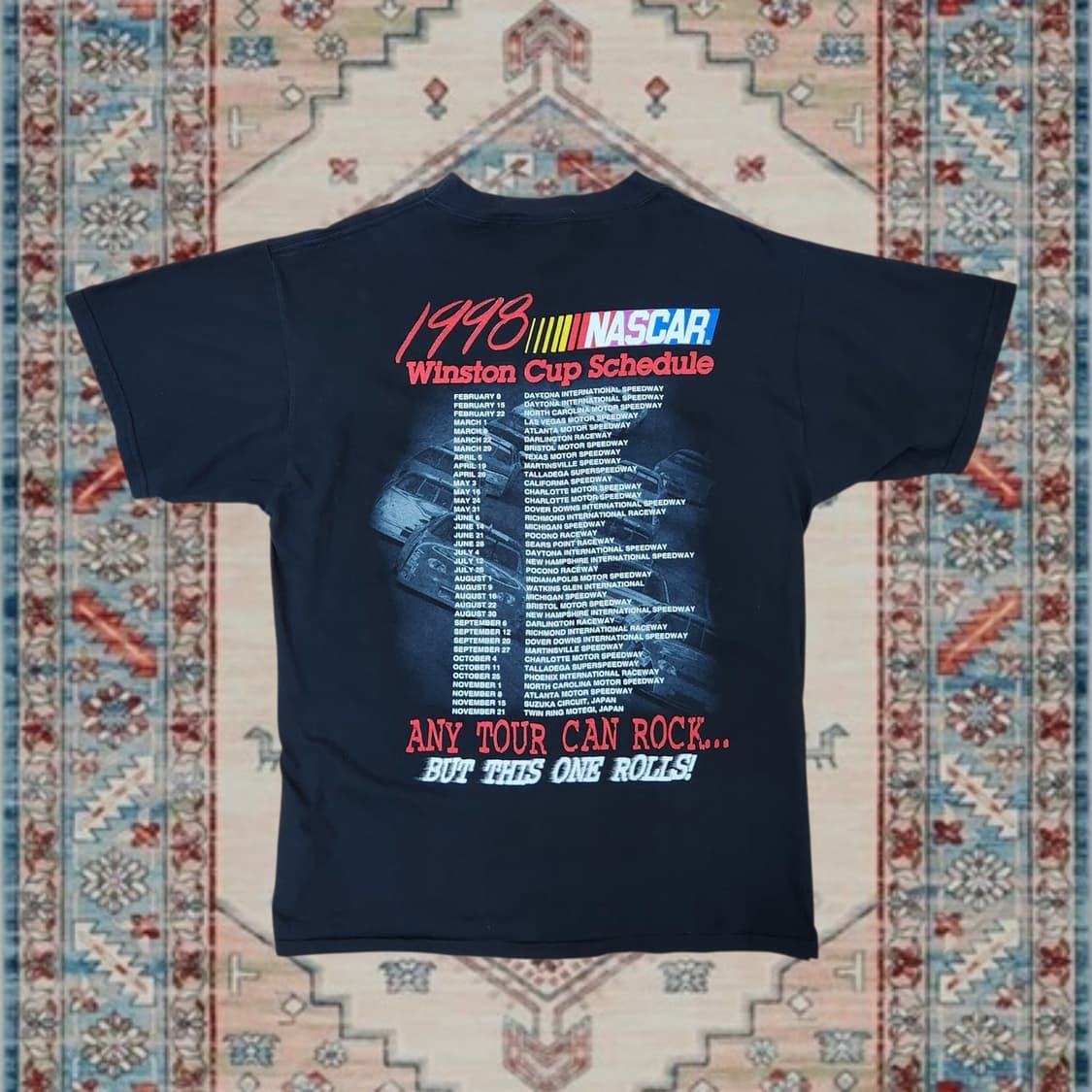 90s 빈티지 NASCAR 'Rolling On Tour' 티셔츠 L 상품이미지2
