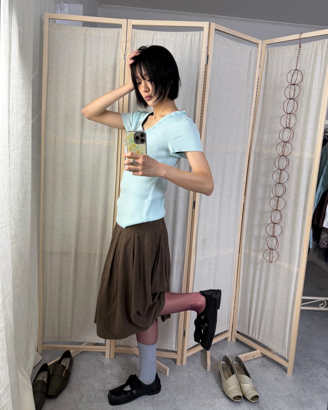 Courreges 꾸레쥬 니트 반팔 블라우스 상품이미지3
