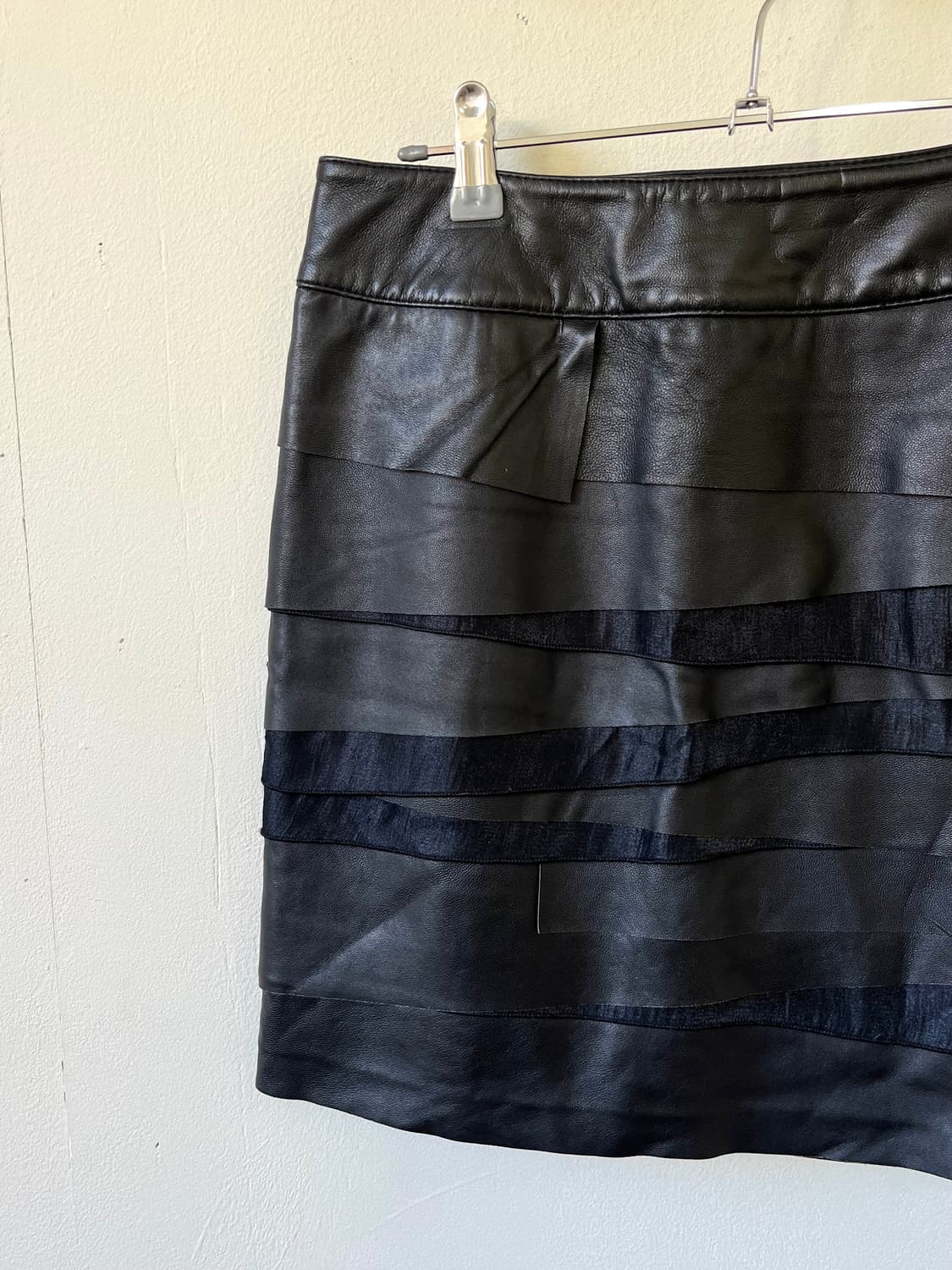 D’DEMOO 레이더드 레더 스커트 상품이미지2