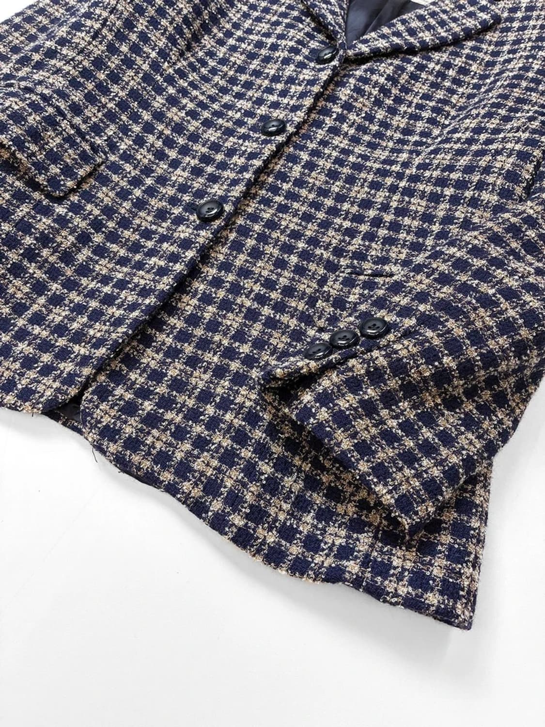 버버리 90s 올드머니룩 울 체크 블레이저 자켓 PN5235 상품이미지3