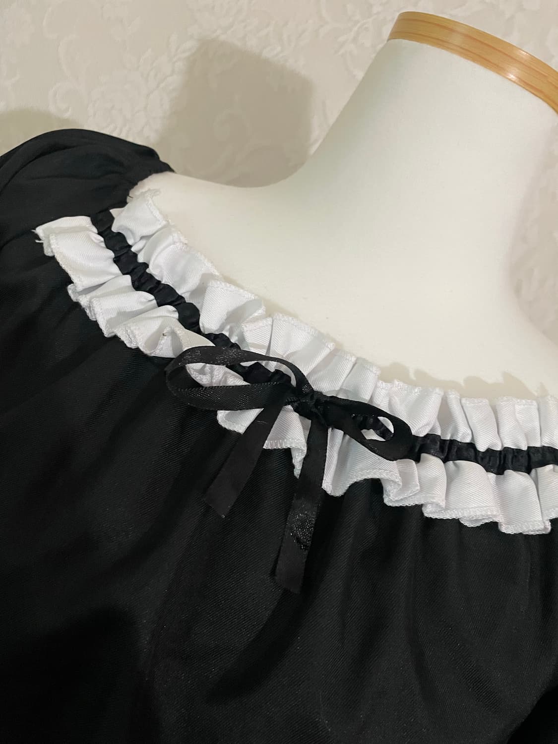 블랙 발레코어 퍼프 플레어 원피스  상품이미지4