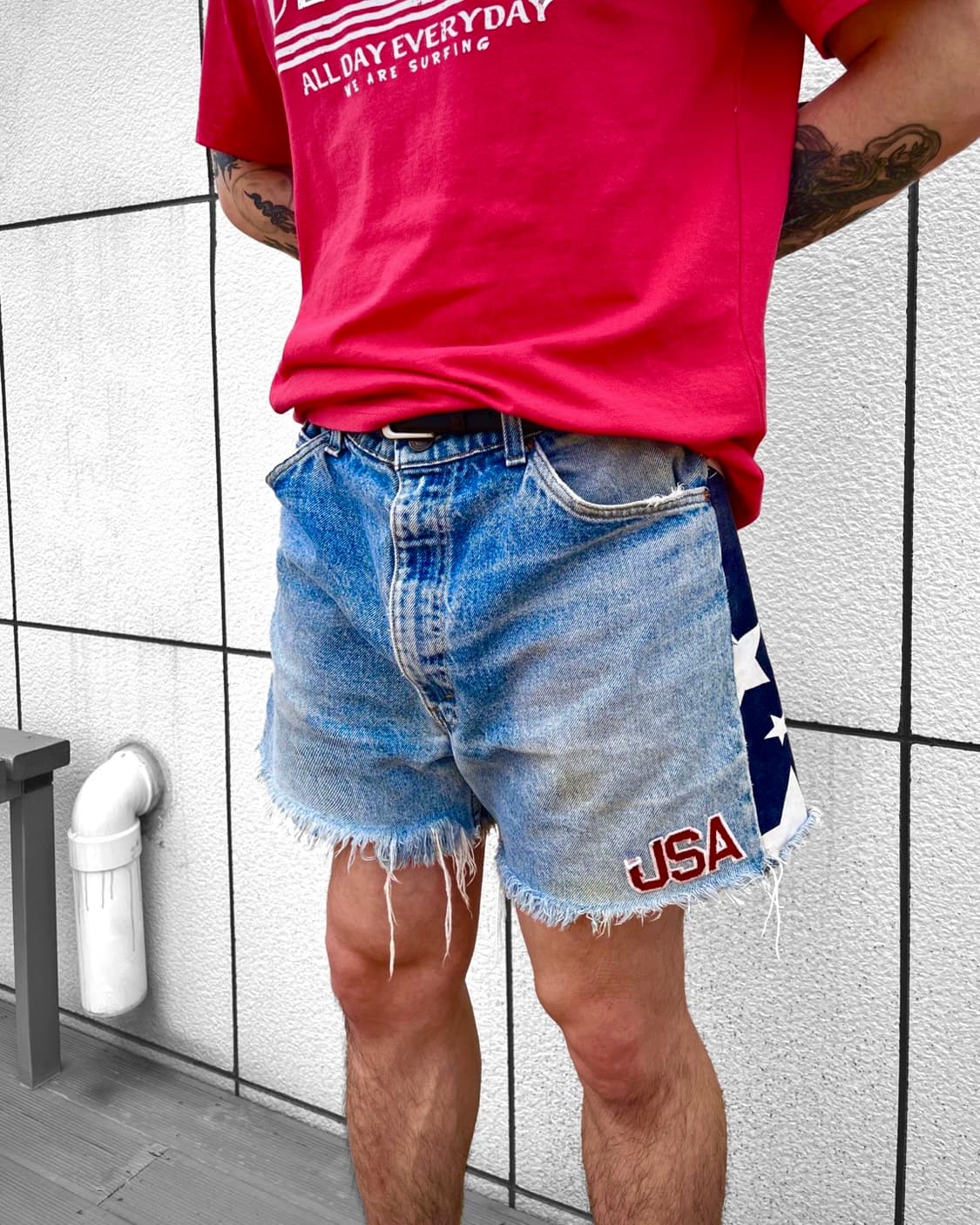80s 리바이스 USA 빈티지 데님 커스텀 쇼츠 팬츠 상품이미지2