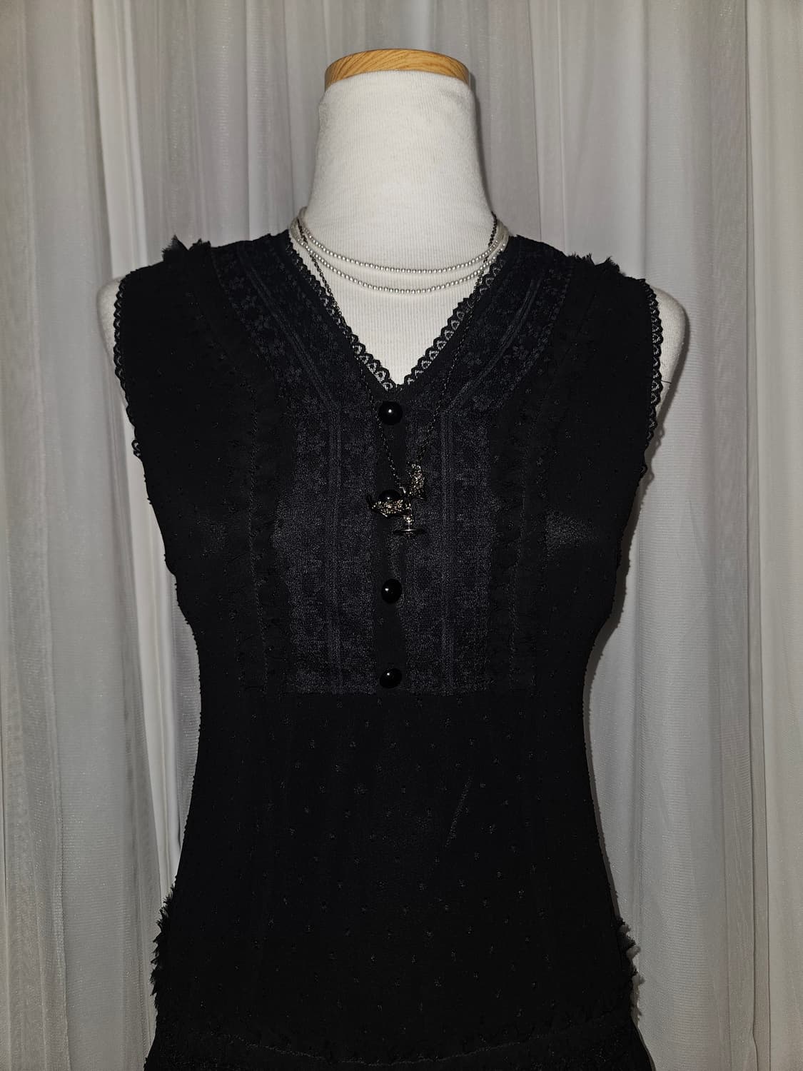 O.N.K.Y.O 빈티지 블랙 레이스 드레스 공겜여주 히메갸루 상품이미지3