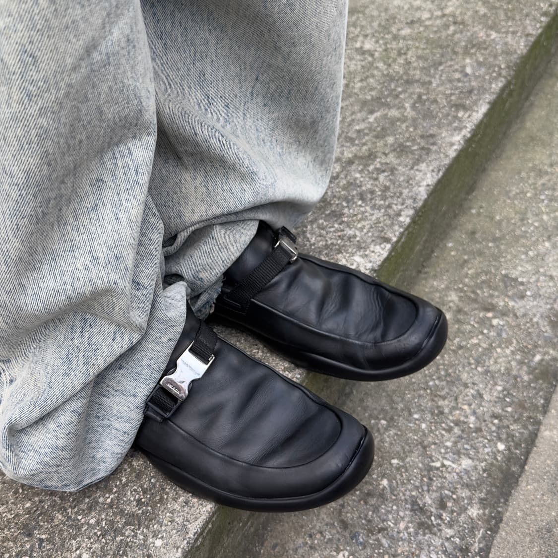 00s 레어 블랙 프라다 스포츠 버클 로퍼 상품이미지7