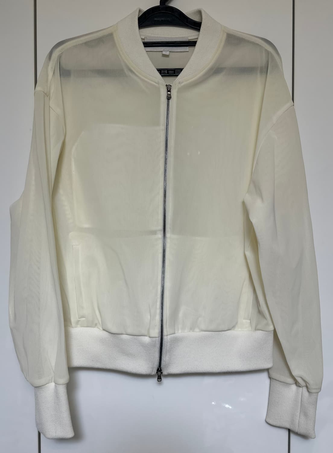 캘빈클라인 아이보리 시스루 숏 봄버 자켓  상품이미지1
