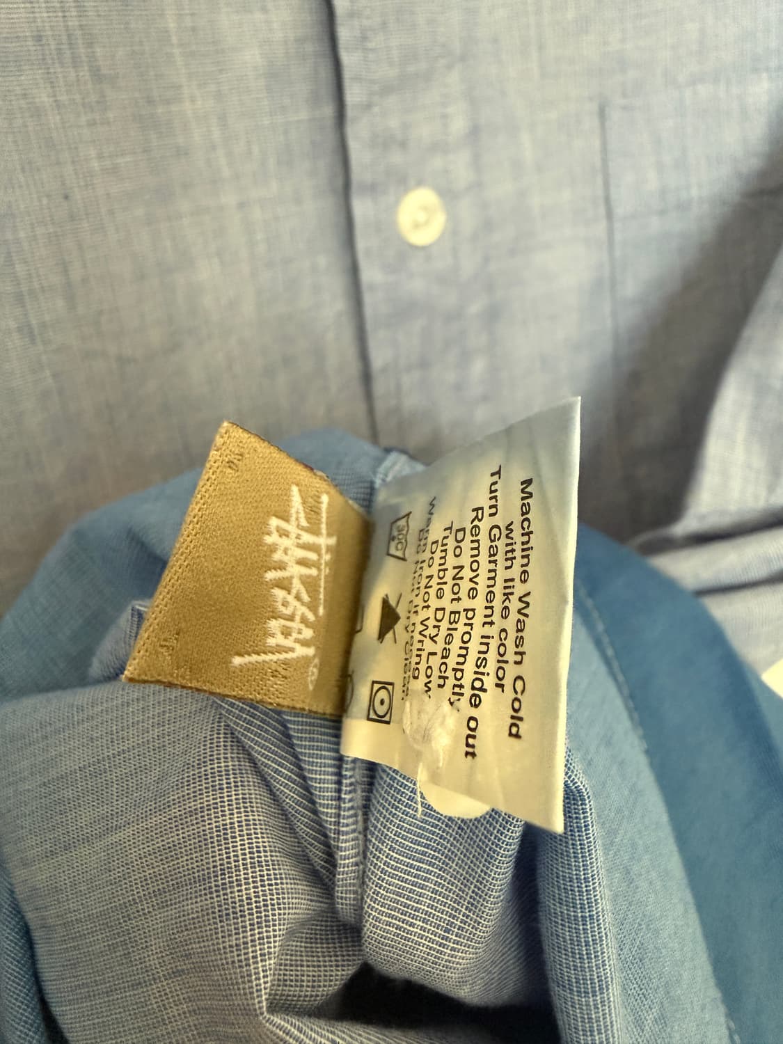 스투시 DIP DYE S/SL SHIRT 셔츠 블루 새제품 상품이미지7