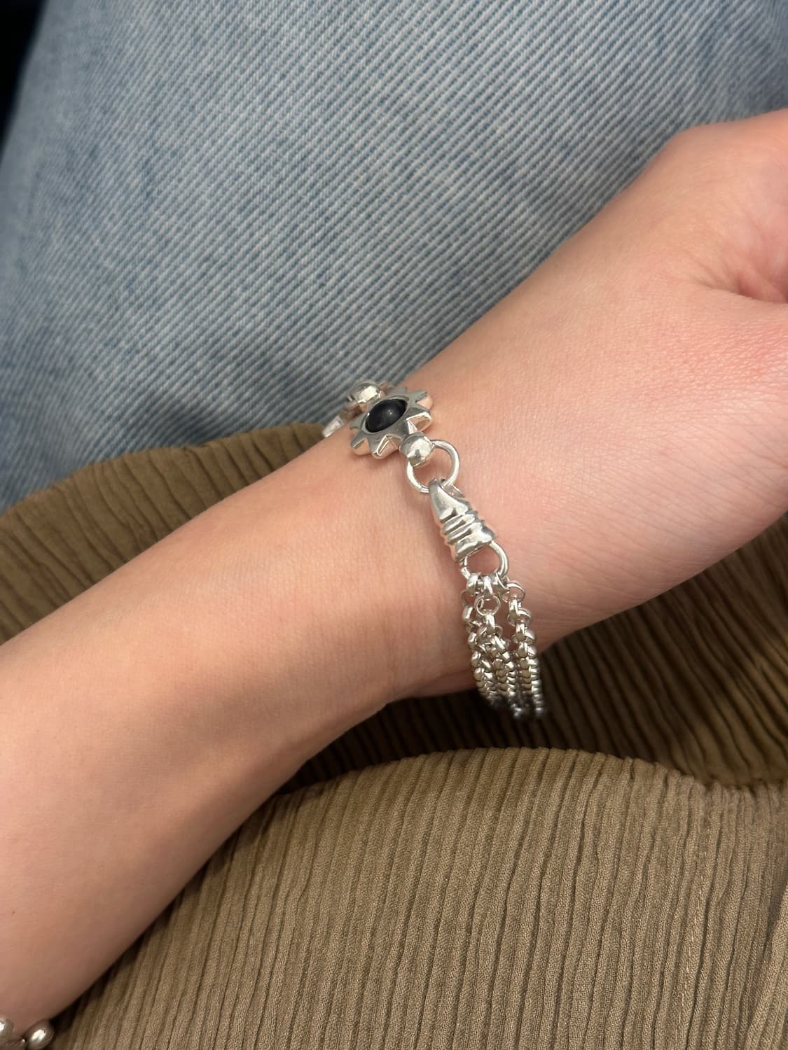 Vintage 925Silver Onyx Sun Cross Heart B 상품이미지9