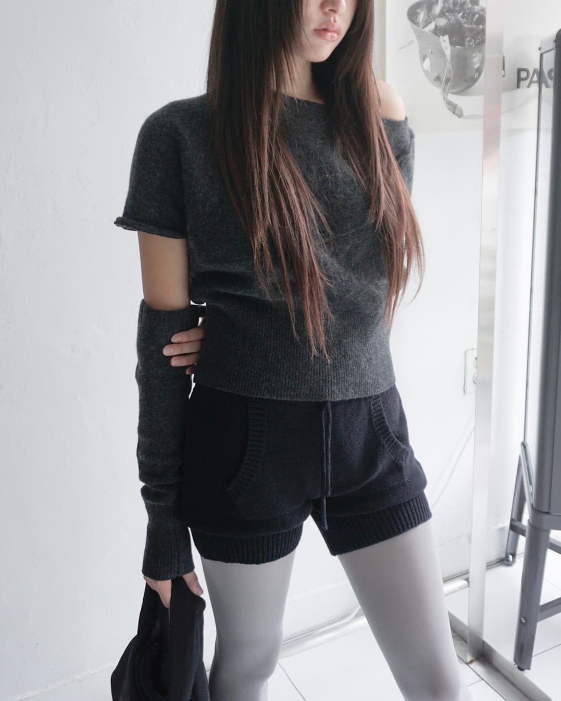 SACAI wool asymmetric knit top 상품이미지2