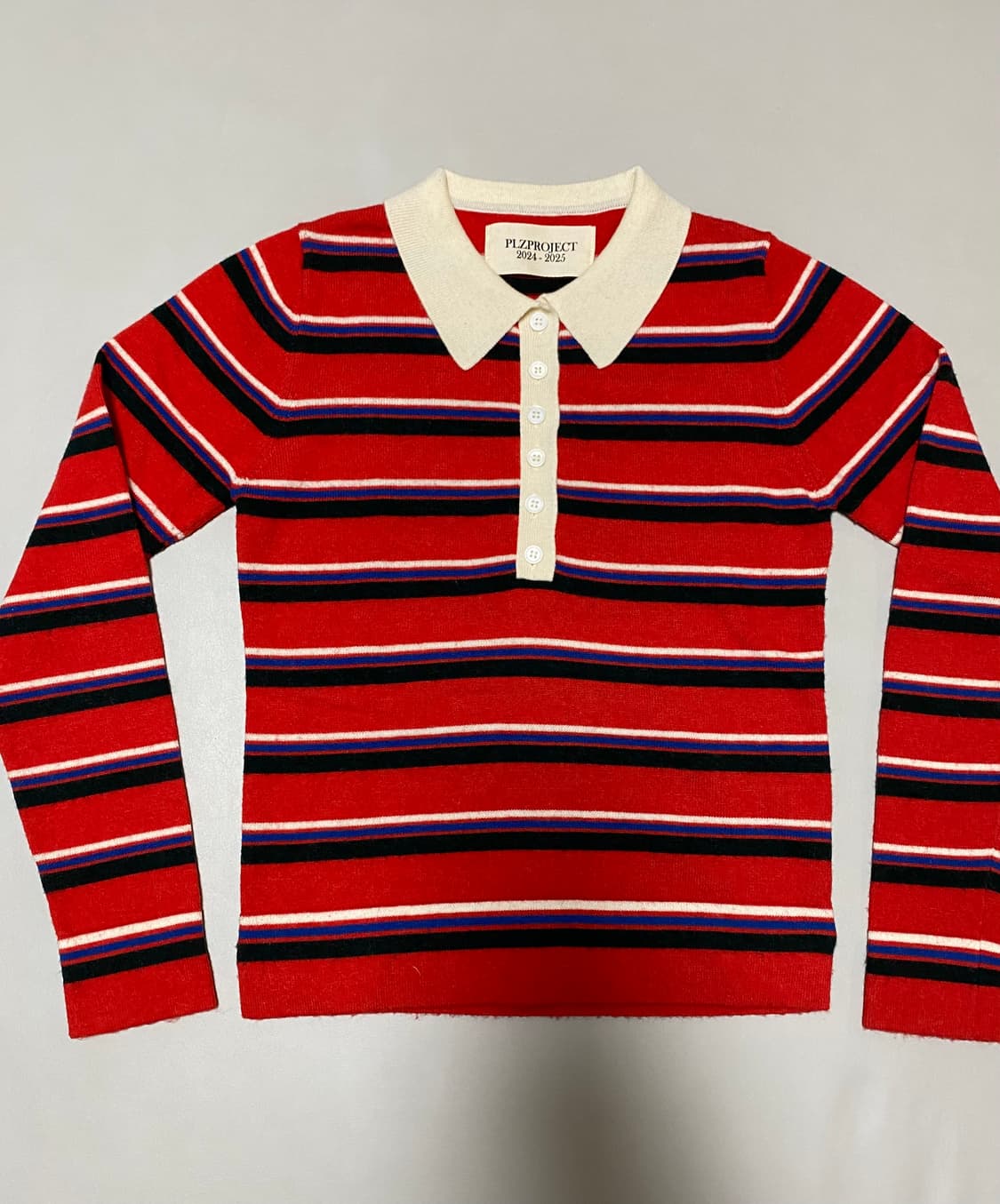 플리즈프로젝트 스트라이프 니트 PK 셔츠 상품이미지2