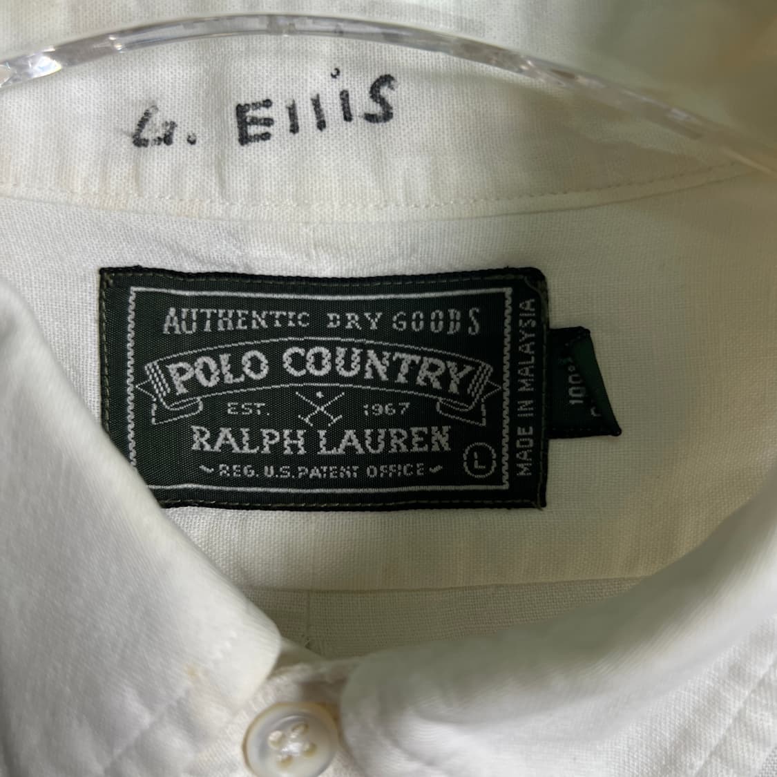 폴로 랄프로렌 컨트리 화이트 버튼다운 반팔 셔츠 L 상품이미지3