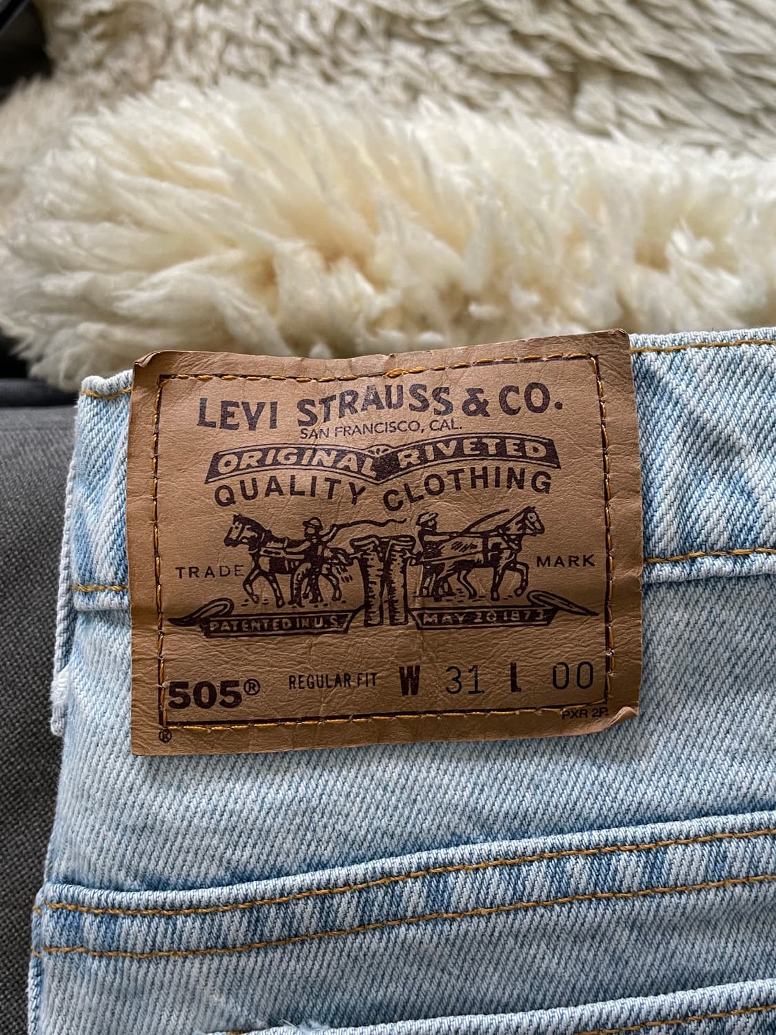 리바이스 505 연청 데님 반바지(오렌지탭) 상품이미지2