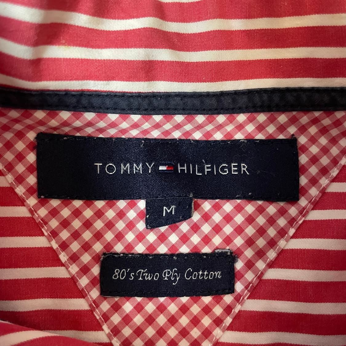 타미힐피거 레드 스트라이프 셔츠 M 상품이미지5