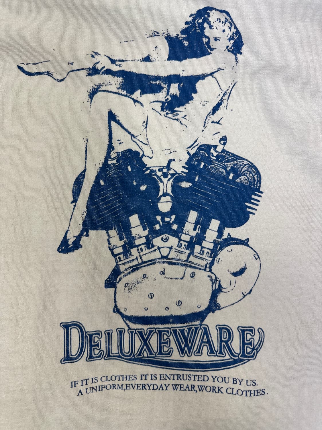 디럭스웨어 DELUXE WARE 핀업걸 백 프린트 티셔츠 M 상품이미지6