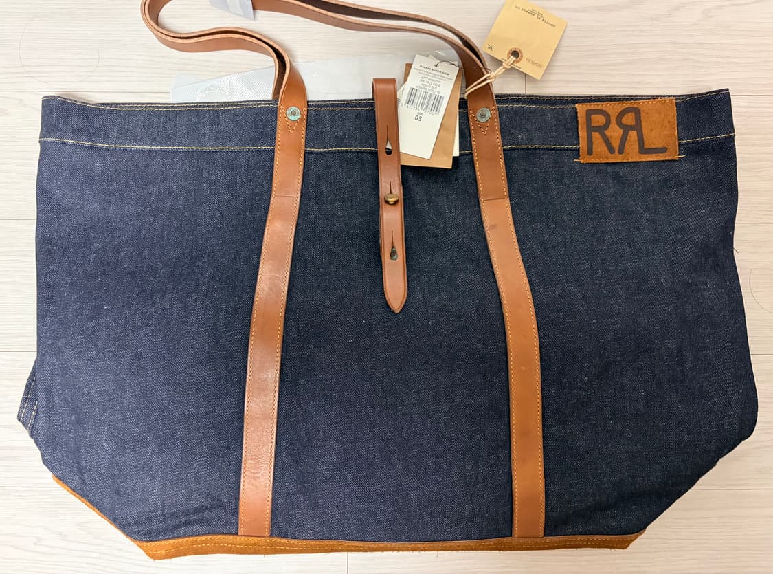RRL 더블알엘 레더 트림 데님 토트백 상품이미지2