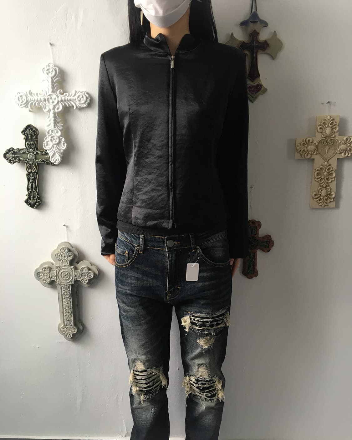 Glossy high neck zip up 상품이미지7