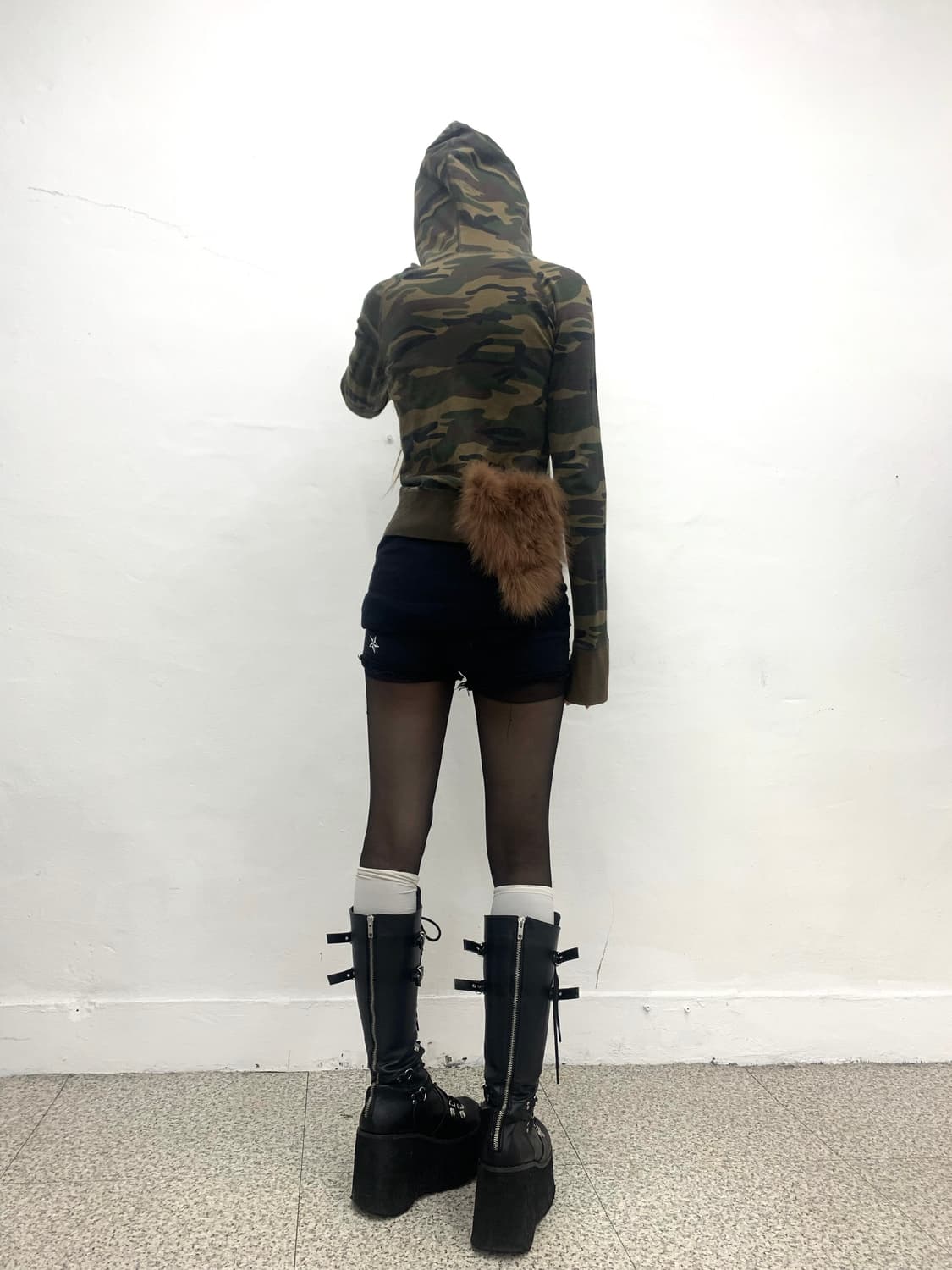 G.O.A 00s fur slim fit camo hoodie 상품이미지8