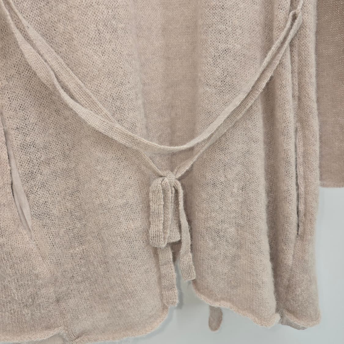 베이지 니트 롱 로브 가디건 상품이미지7