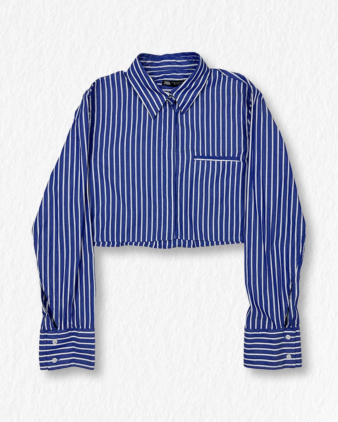 자라 스트라이프 크롭 셔츠 상품이미지1