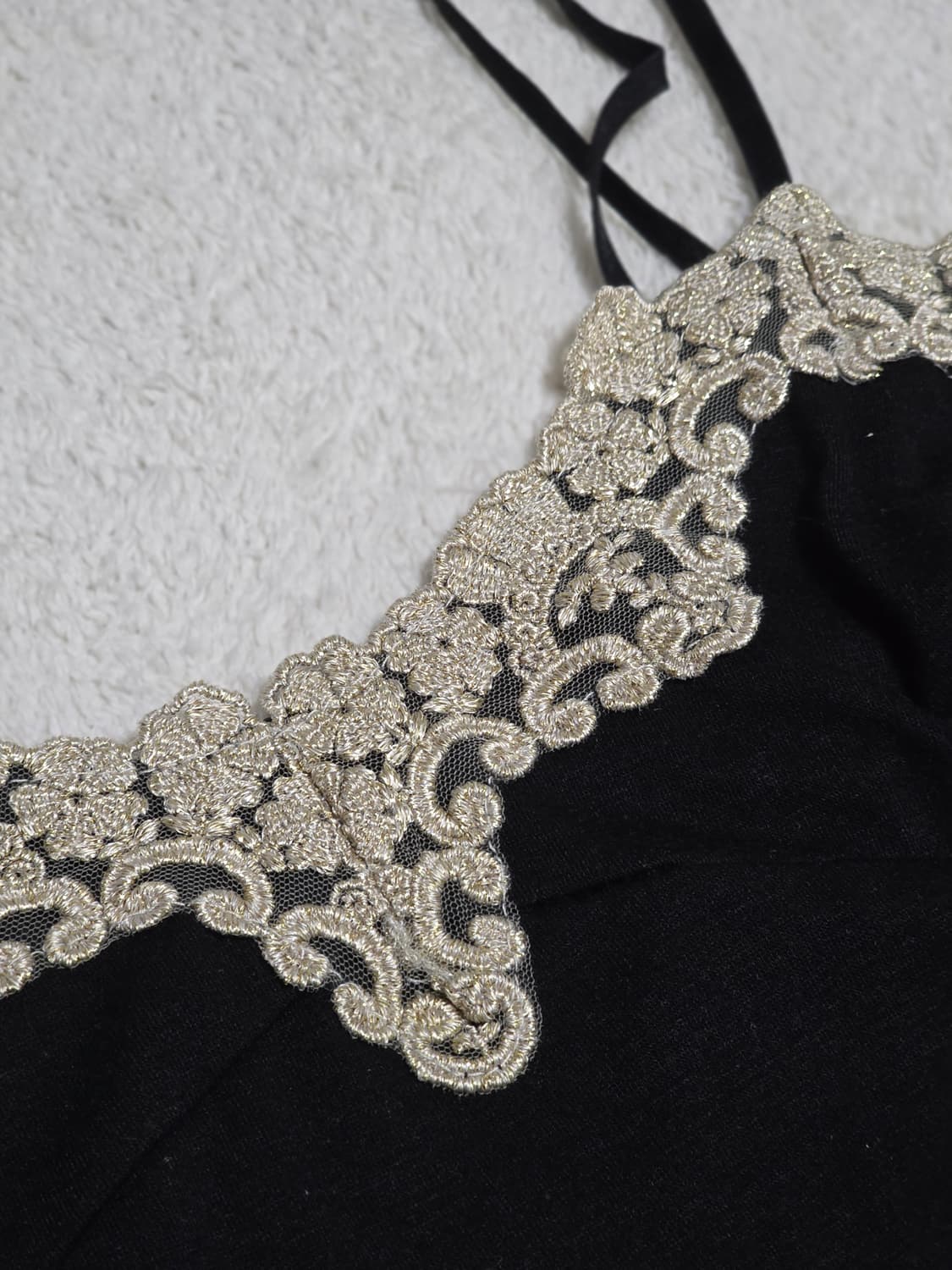 일본빈티지 레이스 나시탑 고딕 고스로리 펑크 무채색 상품이미지2