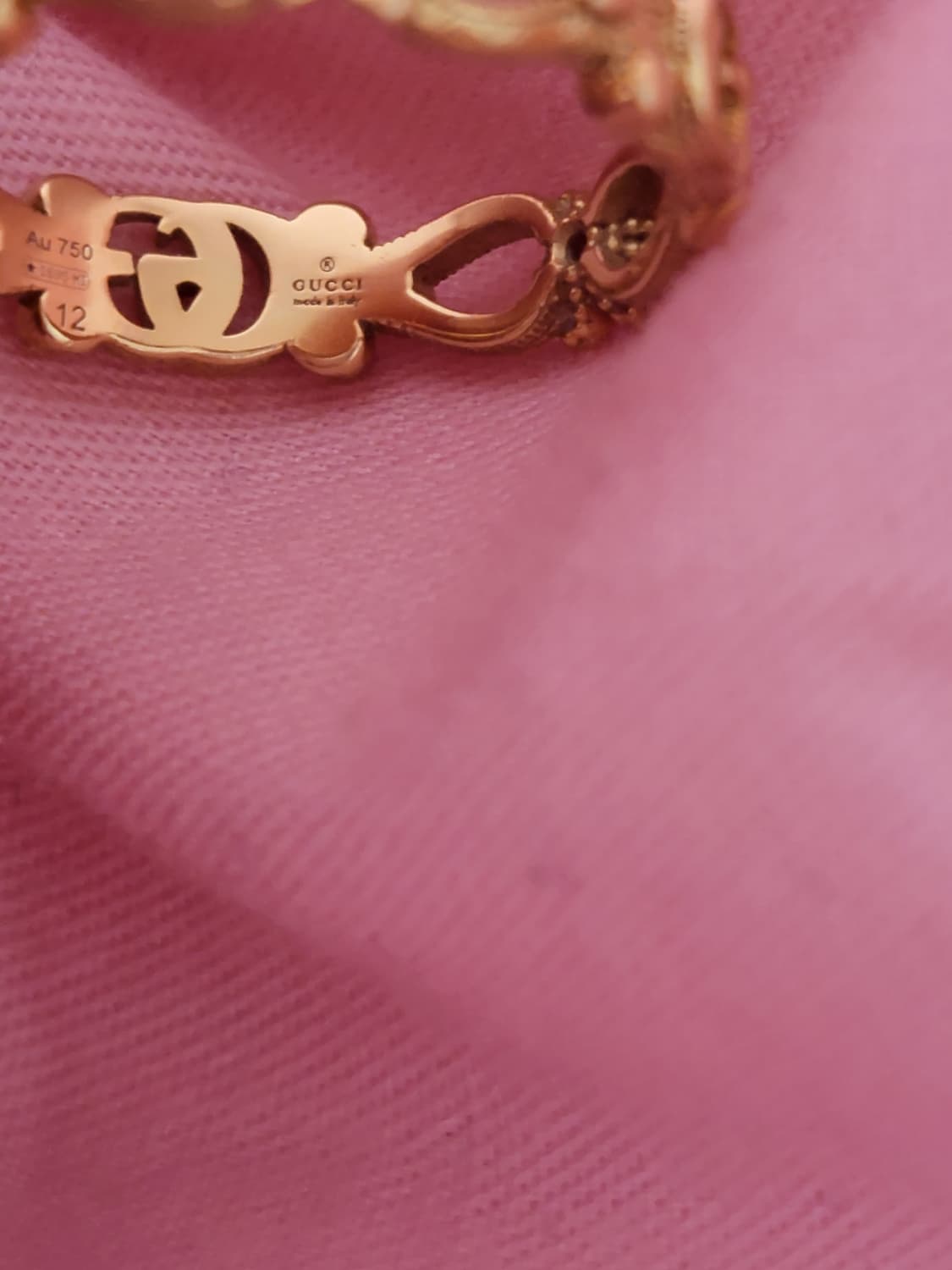 정품)급처상태좋음!구찌 18k 다이아몬드 장식 구찌로고 플로라 링 꽃반지 상품이미지4