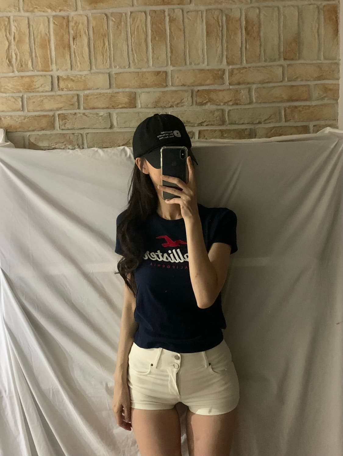 홀리스터 티셔츠,XS,네이비 상품이미지4