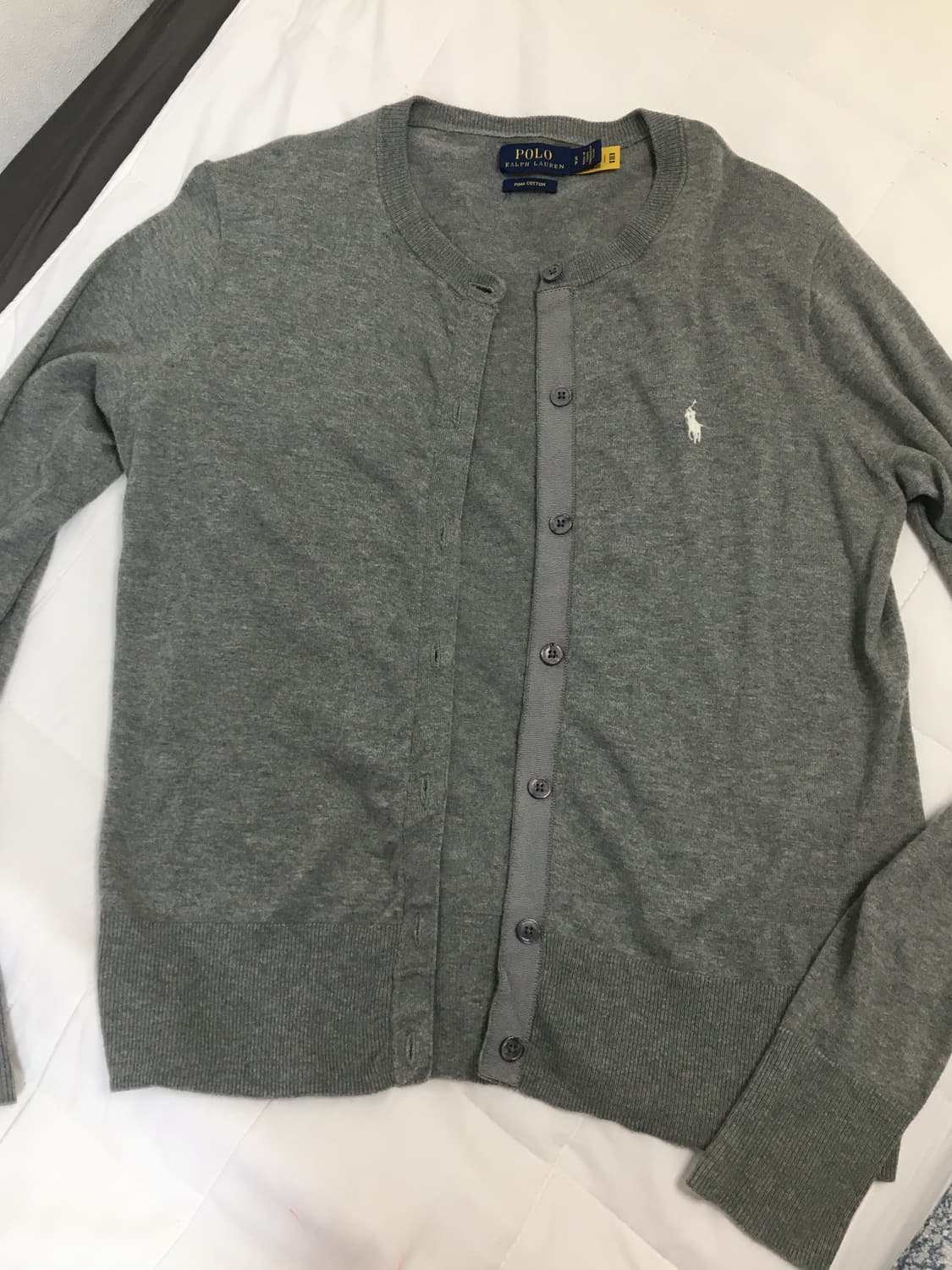 폴로 피마코튼 라운드 가디건 그레이  상품이미지2