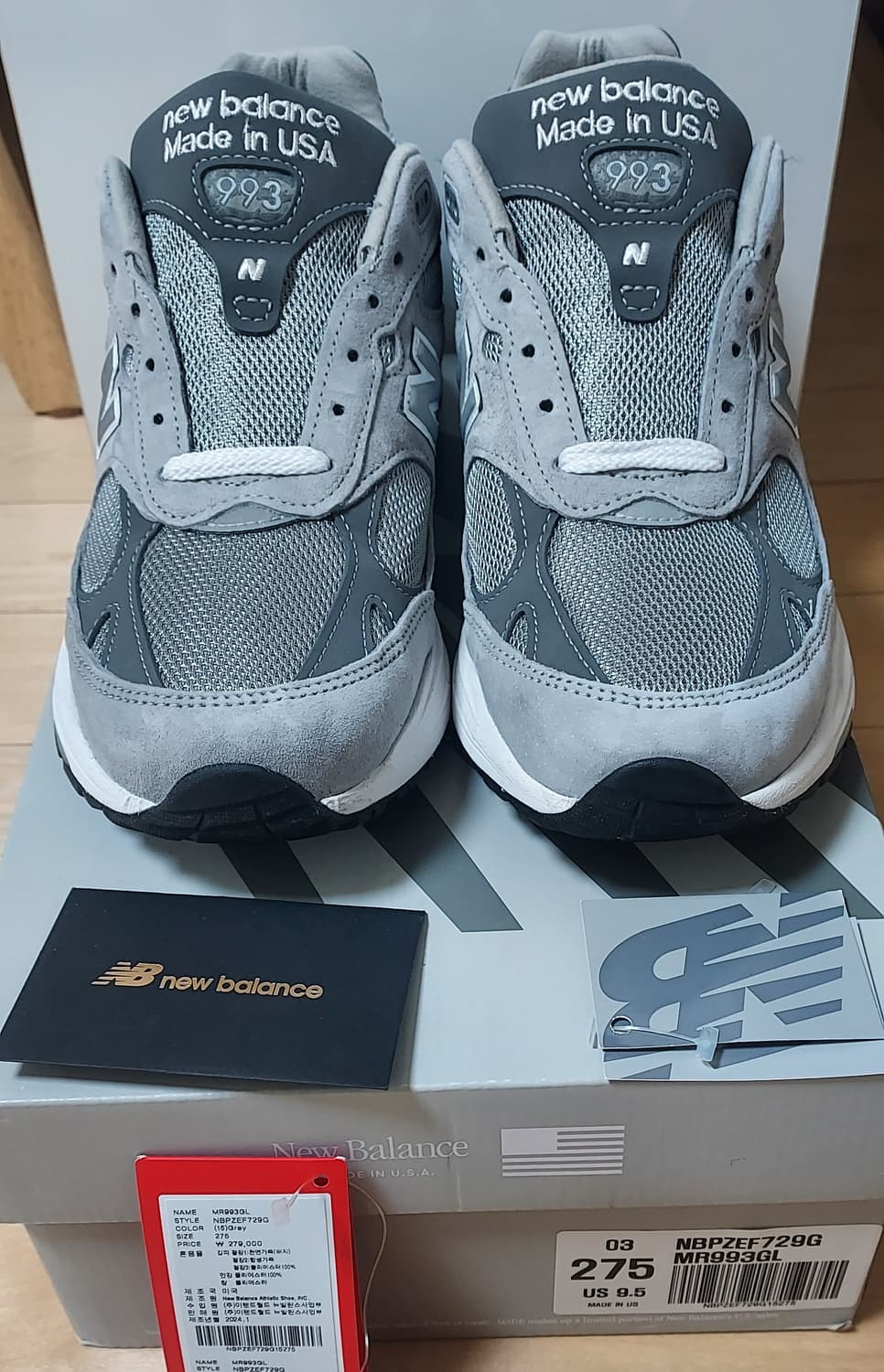 (275)뉴발란스 993 그레이 상품이미지1