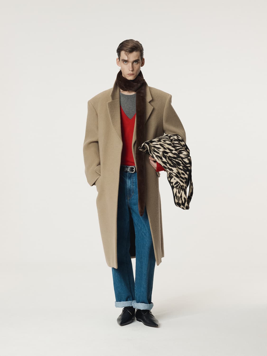 렉토 25FW 헤어리 울 싱글 코트 라이트 카키 상품이미지3
