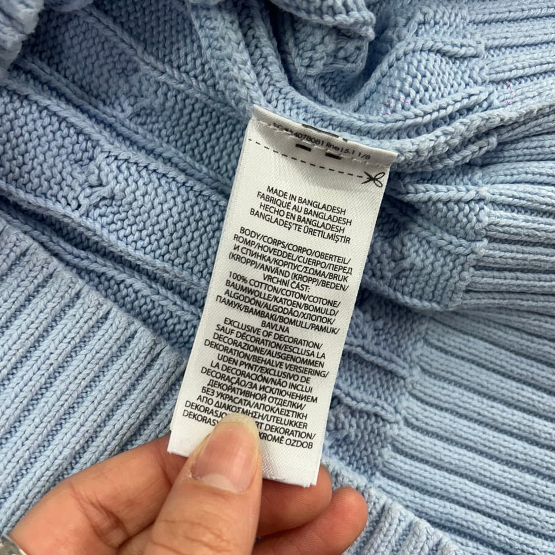 Polo 폴로 네이비 포니 라이트 블루 케이블 니트 상품이미지6