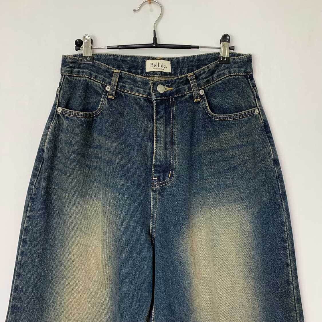 Bellide 00s 백포인트 포켓 샌드워싱 와이드팬츠 여성빈티지청바지 상품이미지2