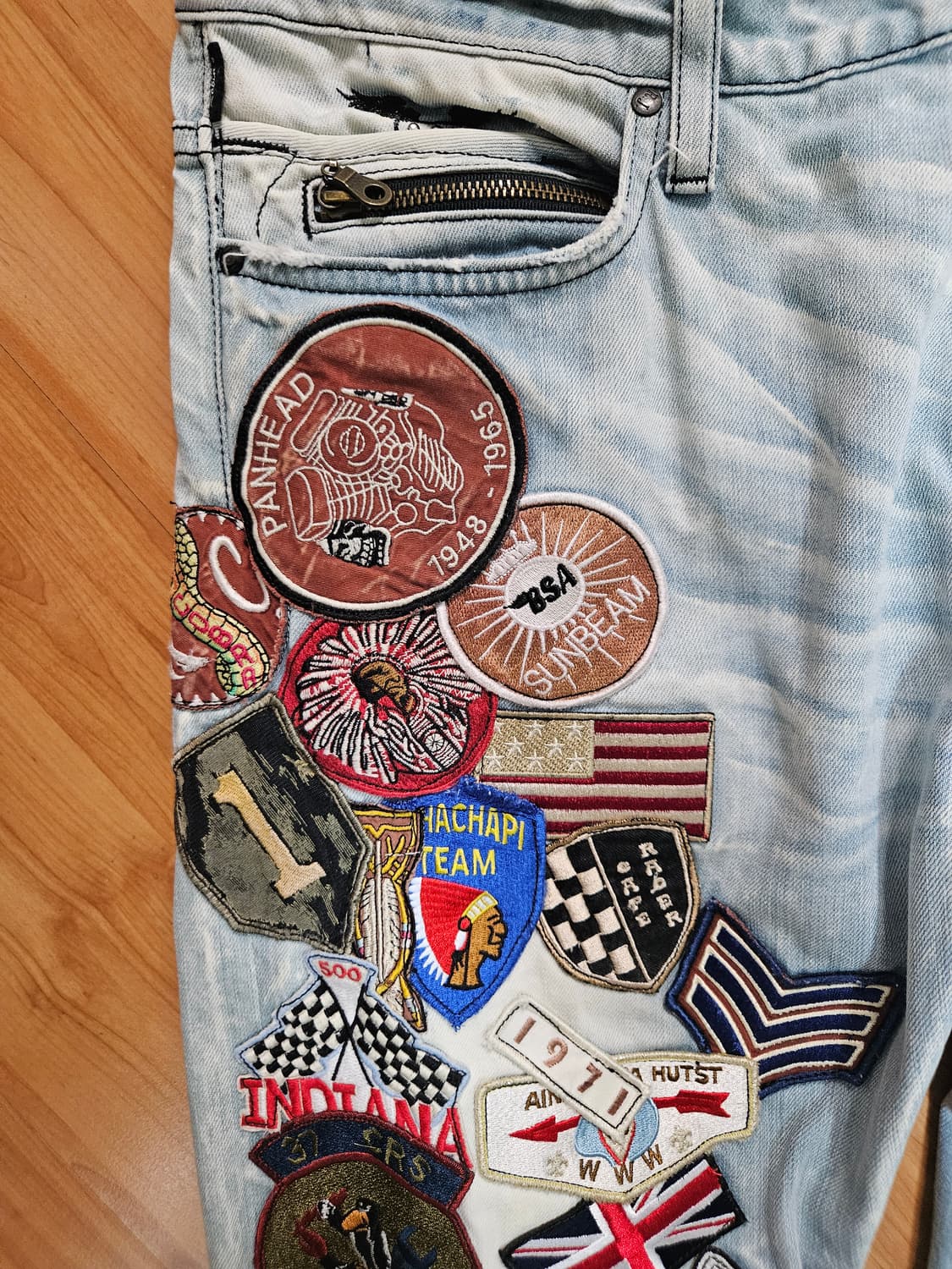 아메리칸 로빈스진 데님 연 청바지 상품이미지4