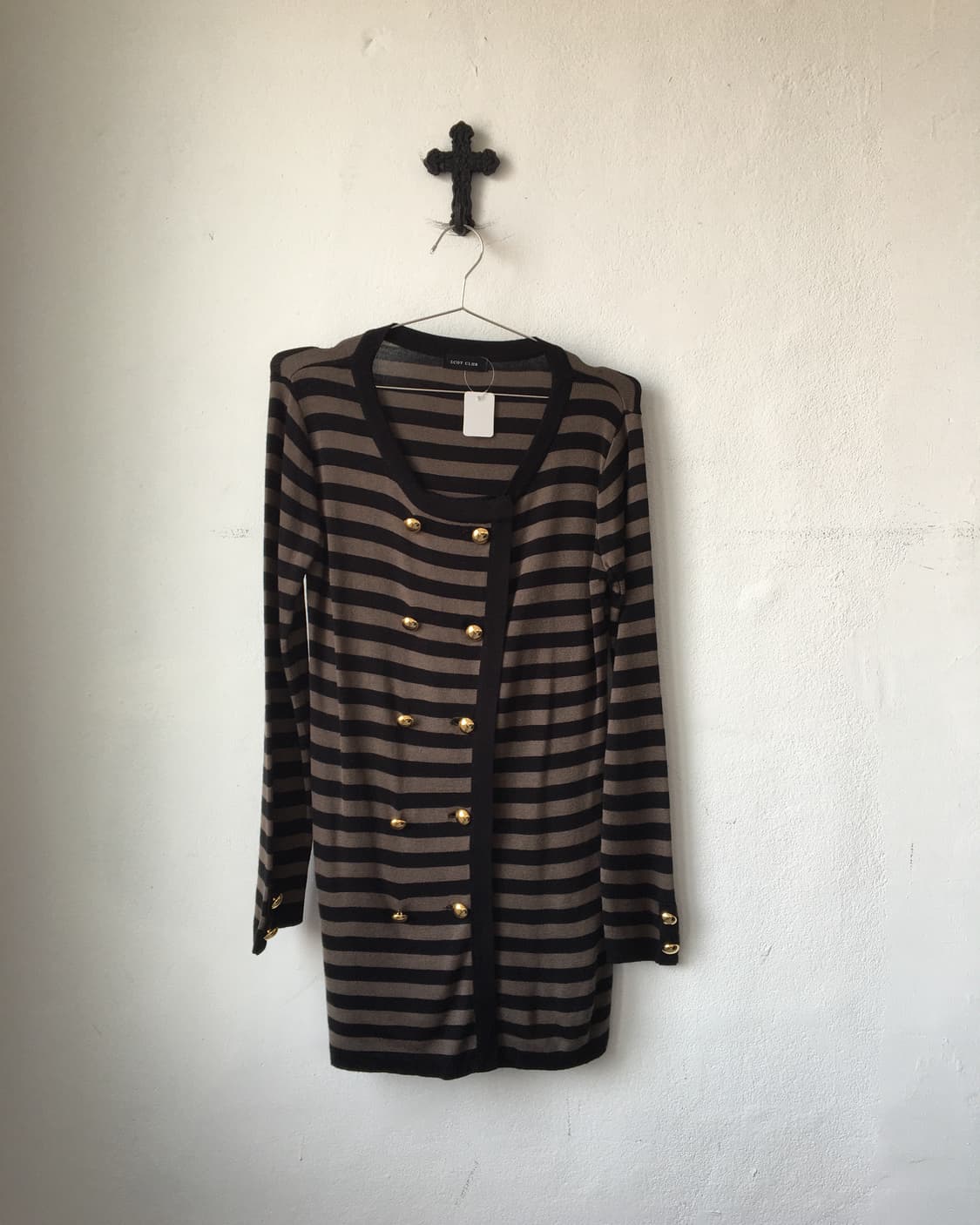 Double button stripe pattern knit cardig 상품이미지2