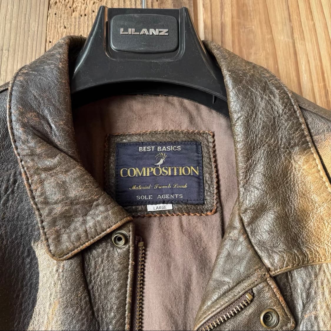 프랑스 빈티지 워싱 램스킨 멘도자 레더 자켓 상품이미지4