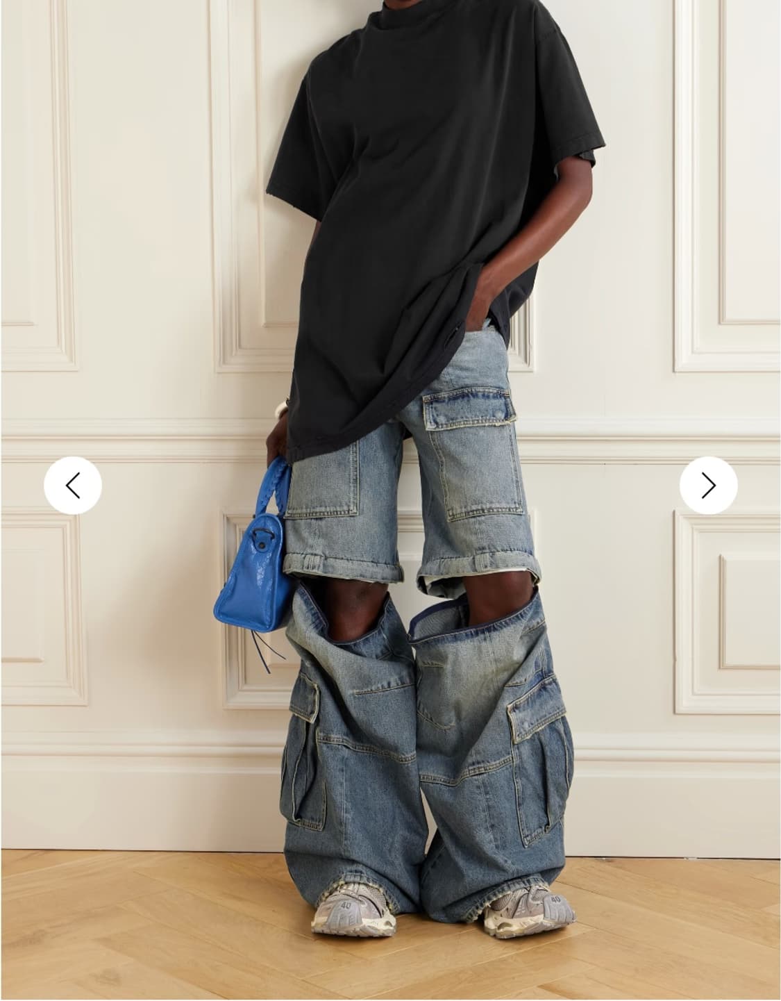 발렌시아가 플레어 카고 데님 팬츠 블루 상품이미지4