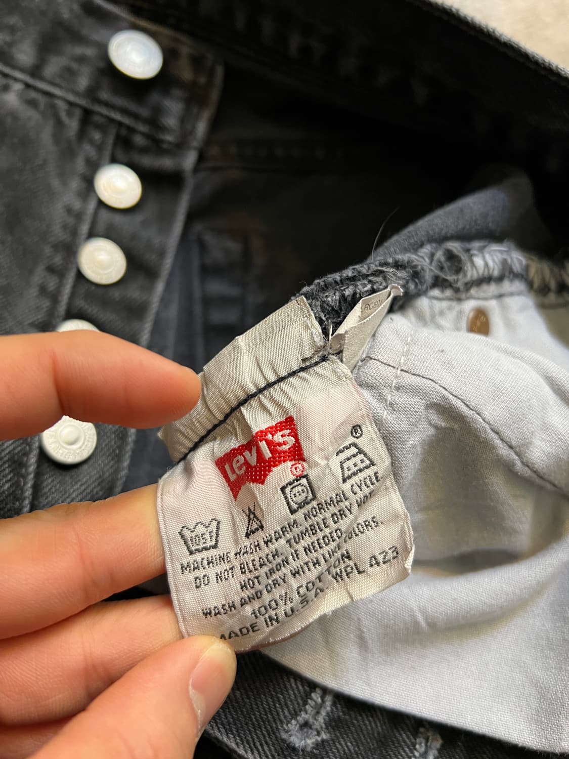 [30]90's 리바이스 501 Made in USA 흑청 데님팬츠 S6 상품이미지7