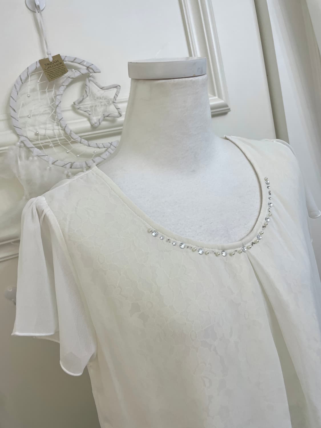 white inner lace cubic point blouse 상품이미지8