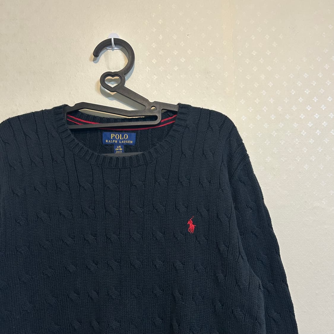 폴로 랄프로렌 신형 보이즈 꽈배기 니트 블랙 L 상품이미지5