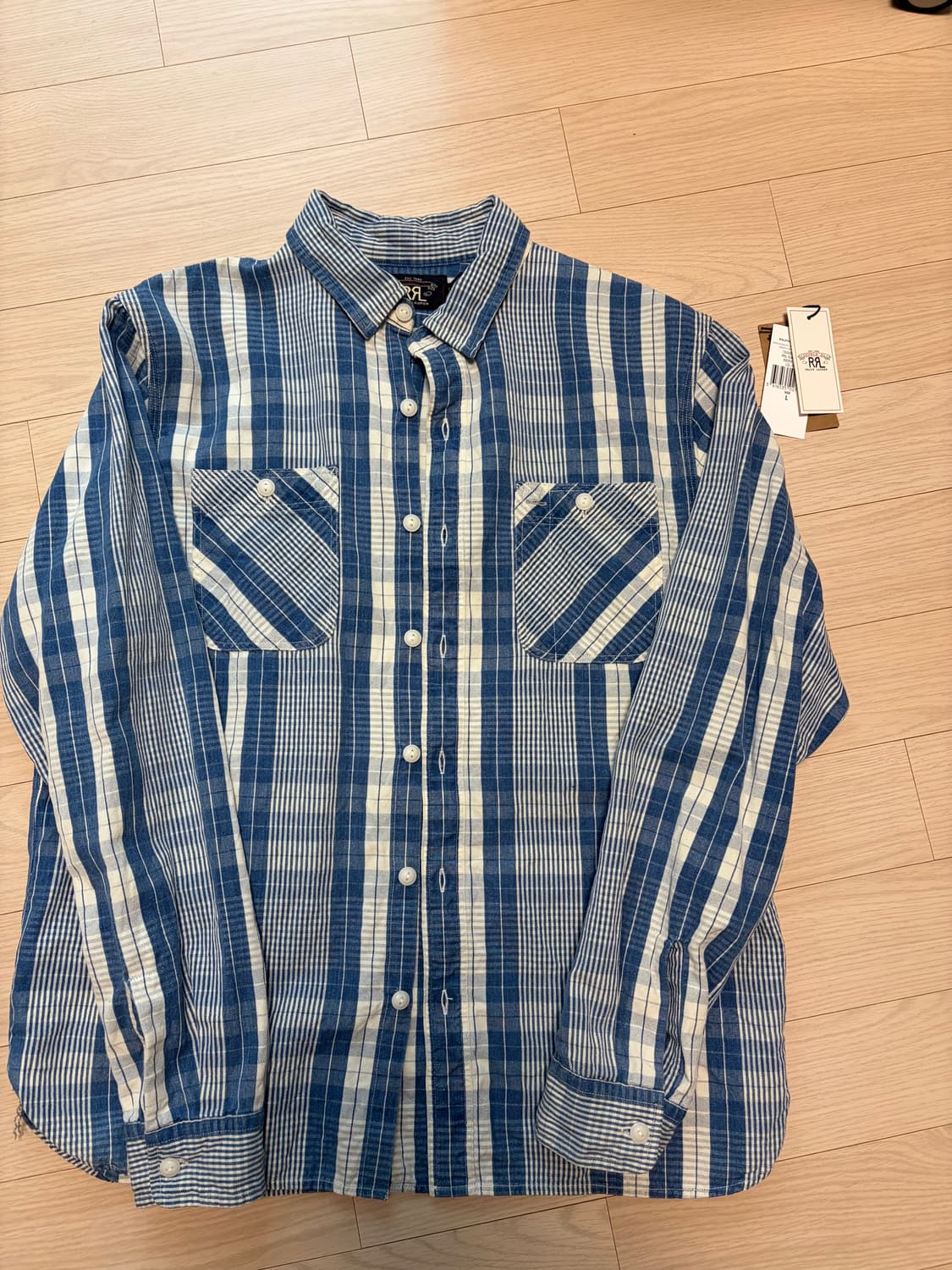 [L] rrl 인디고 체크 워크 셔츠 상품이미지1