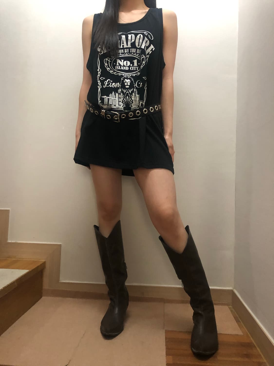 빈티지 블랙 펑크 원피스 상품이미지5