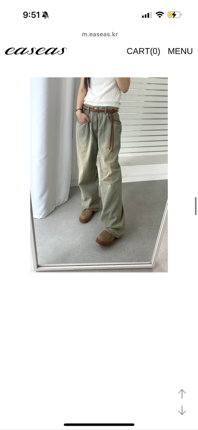 새상품) 이즈이즈 스모킹 팬츠 청바지 와이드팬츠 smoking d pt 상품이미지5