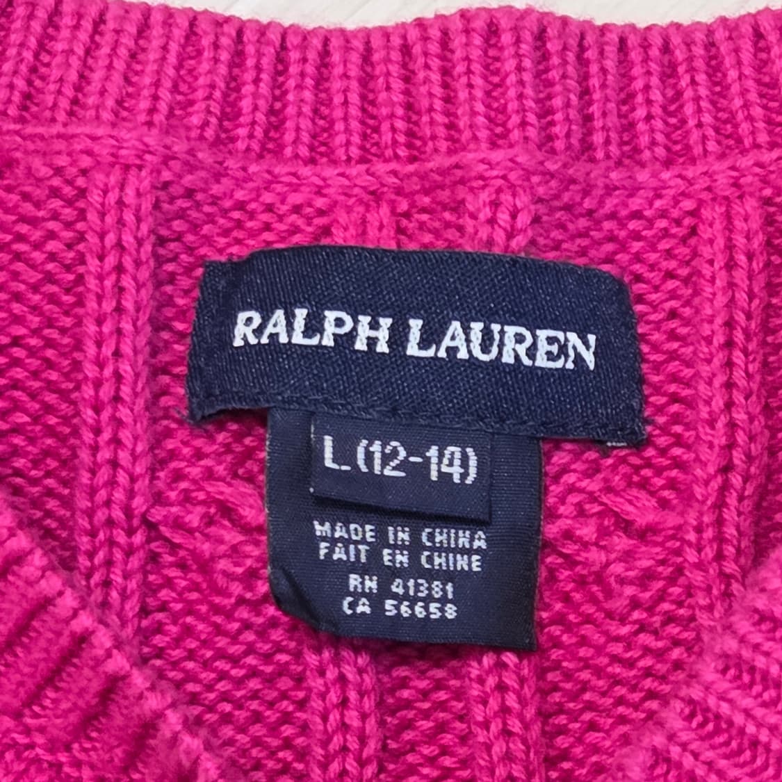 Ralph Lauren 폴로 랄프로렌 핑크 꽈배기 프릴 가디건 상품이미지3