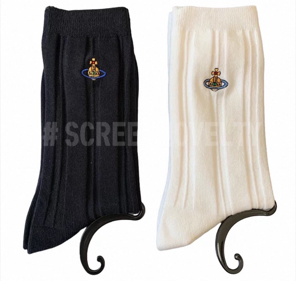 비비안 웨스트우드 원포인트 ORBㄹ 리브 크루 양말 상품이미지1