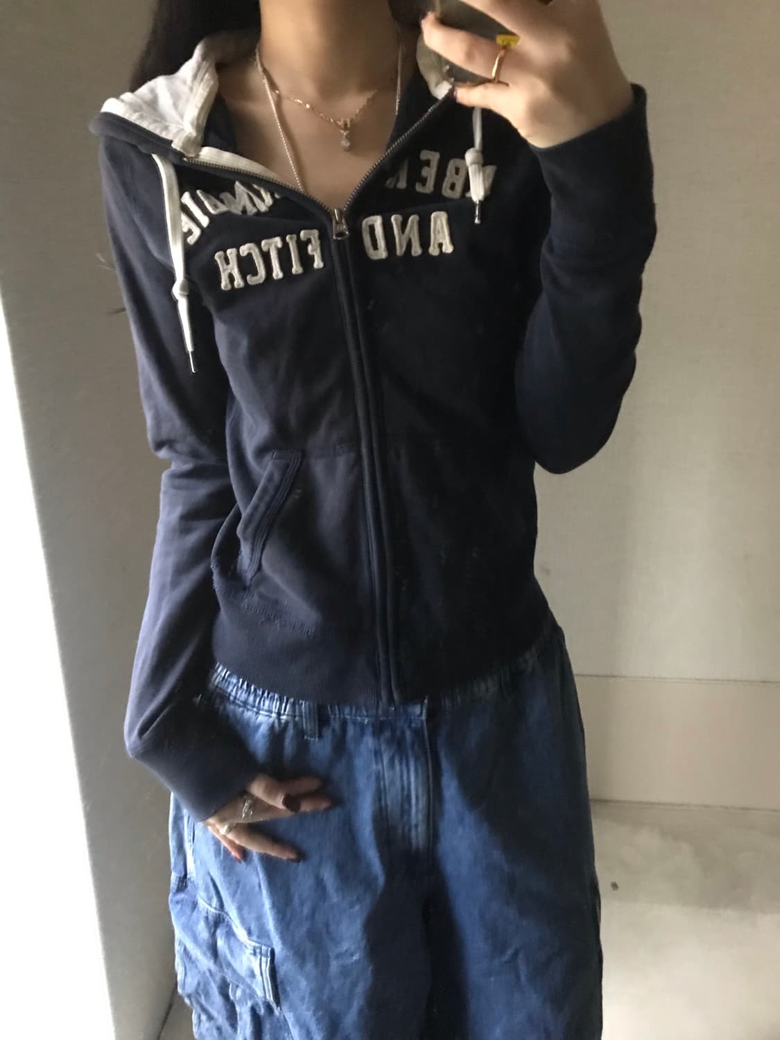 아베크롬비 네이비 딱붙핏 후드집업 상품이미지4