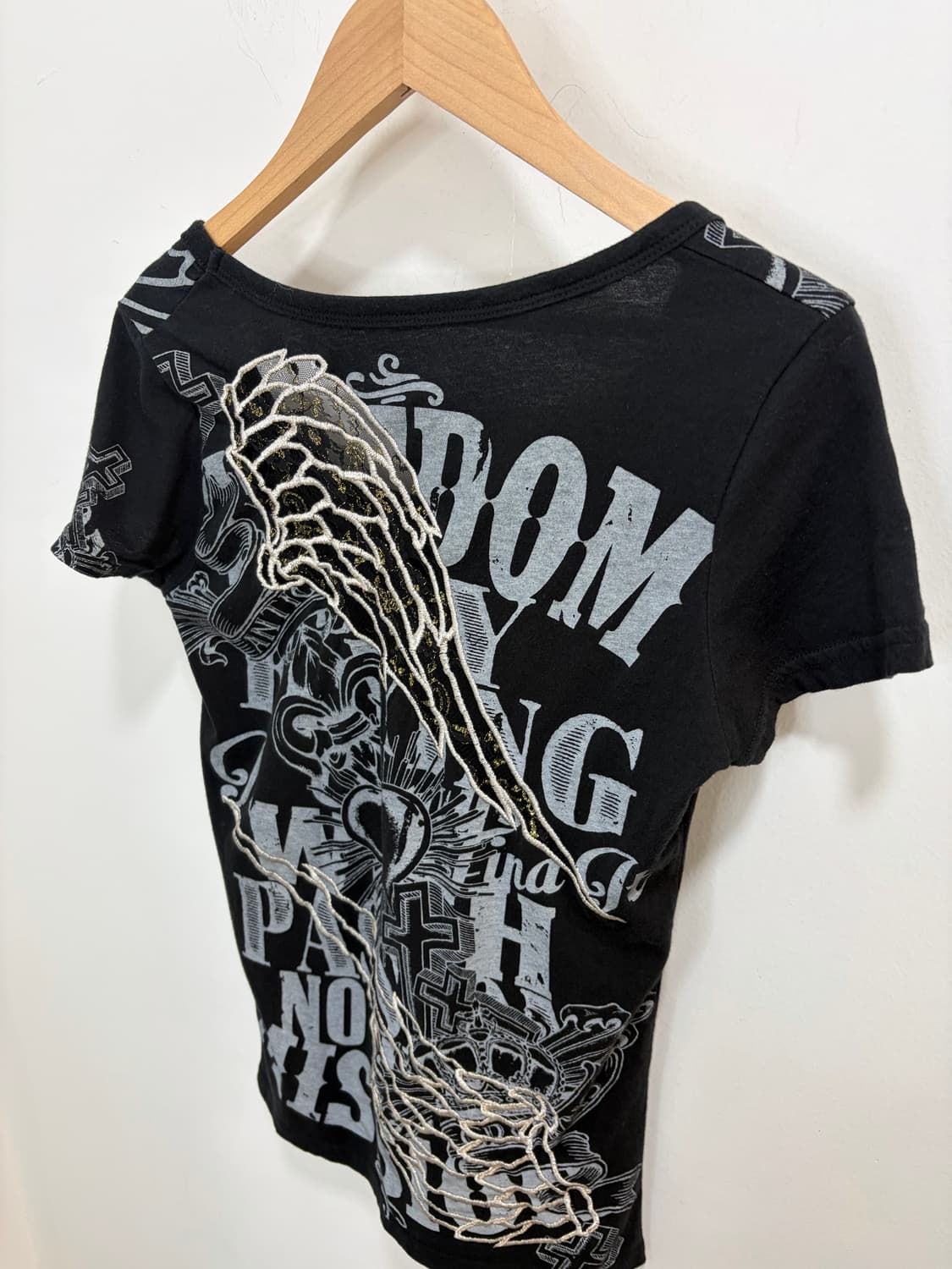 glitz y2k 프린팅 펑크 날개 반팔 티셔츠 상품이미지2