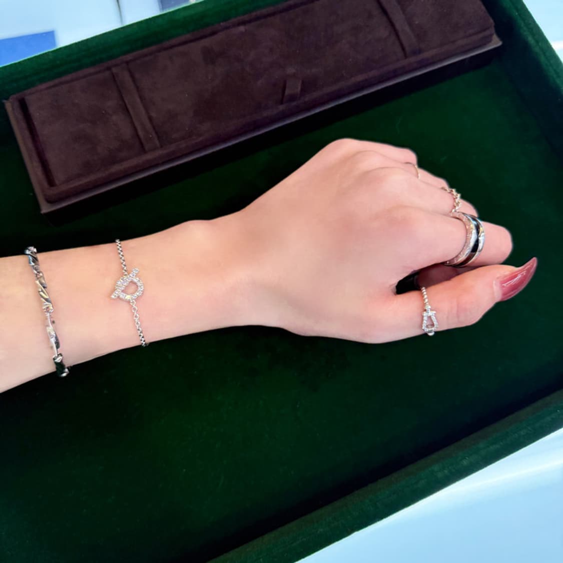 정품 에르메스 피네스 화이트골드 다이아 팔찌 상품이미지7