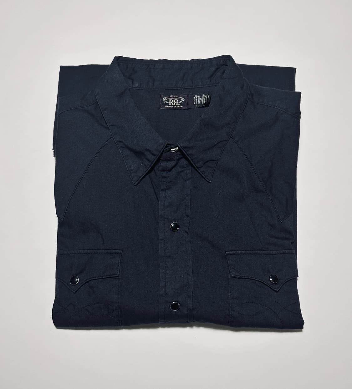 RRL 더블알엘 슬림핏 트윌 웨스턴 셔츠 블랙 L사이즈 신품 상품이미지2