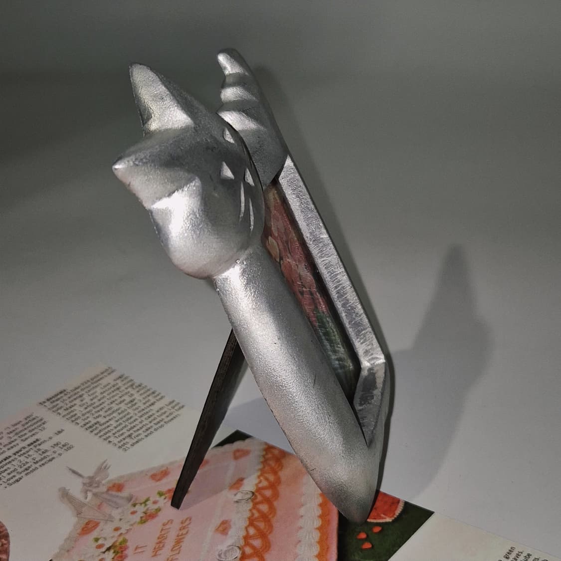 90s 미국 실버 못난이 고양이 탁상 액자 상품이미지9