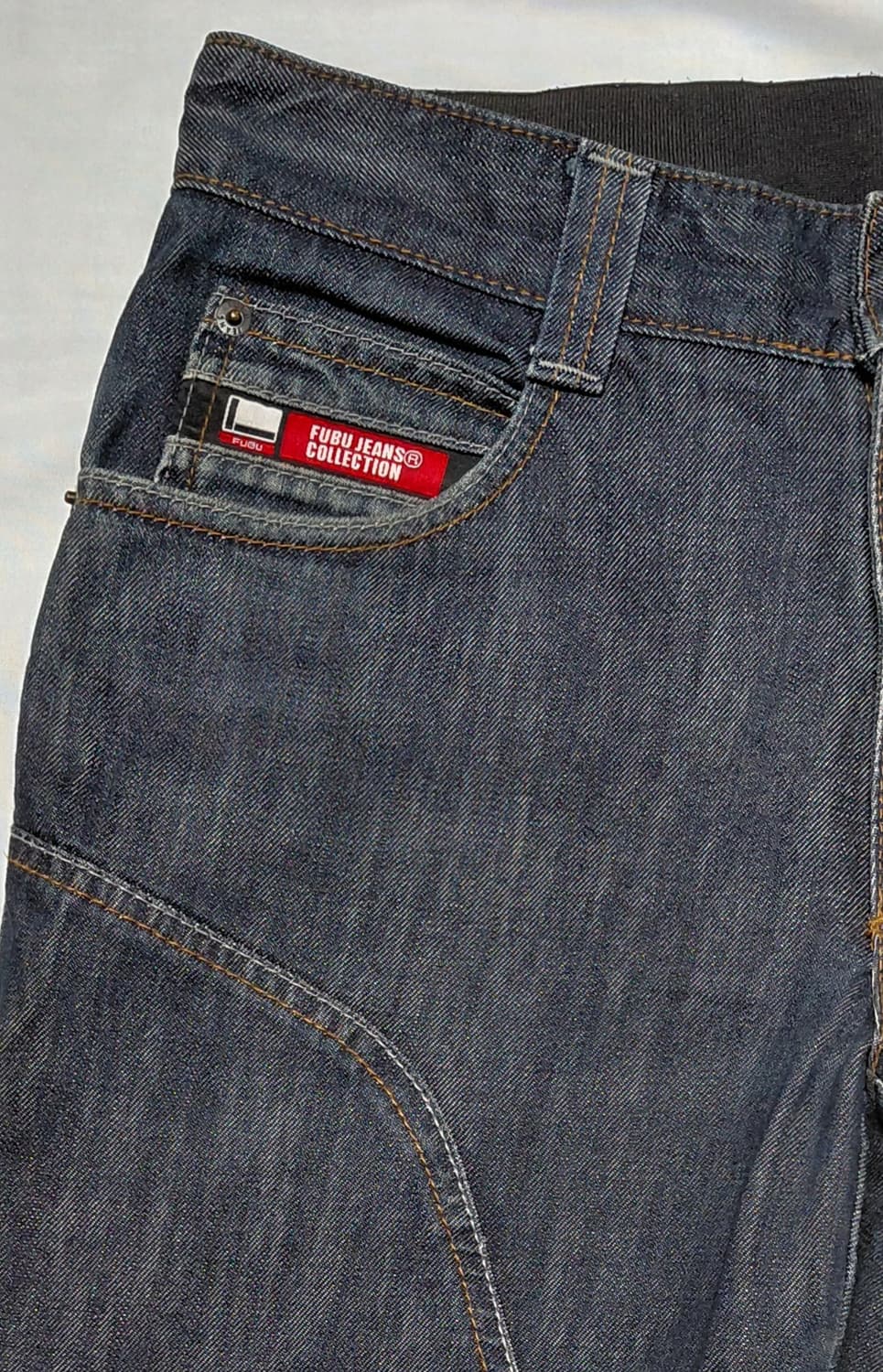 FUBU THE COLLECTION 00's 자수&레더 패치 생지 데님 상품이미지3